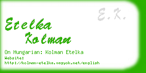 etelka kolman business card